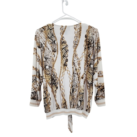 Frank Lyman Montreal Women's Mixed Print Zip Up Top - 10 - Picture 6 of 7